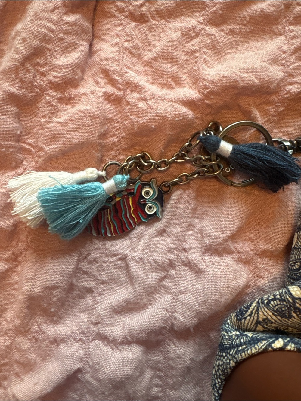 Sakroots Blue Floral Crossbody with Brown Trim - Picture 3 of 5